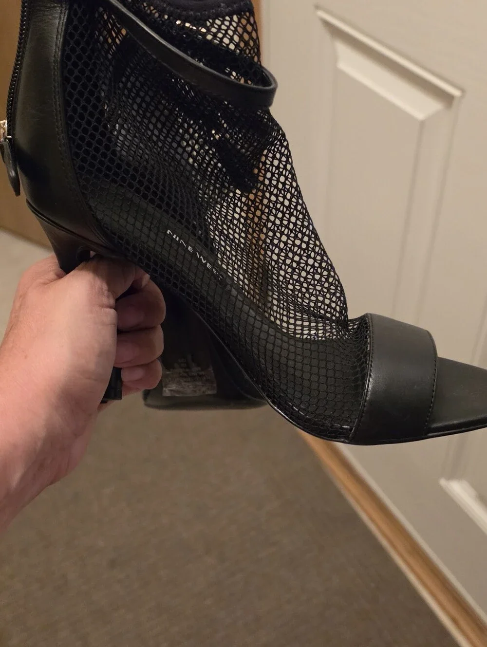 Nine West Black Stilleto Mesh High Heels